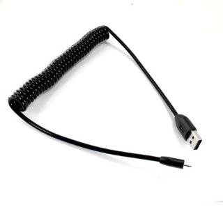 Aftermarket Product] Black micro USB Spring Coiled Cable Cord Charger 