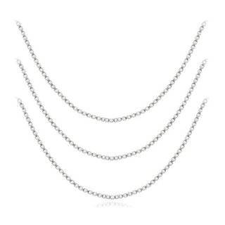 Sterling Silver 16, 20 and 30 Box Chain Necklace, Set of Three
