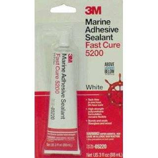 3M(TM) Marine Adhesive / Sealant Fast Cure 5200 05220, White, 3 oz 