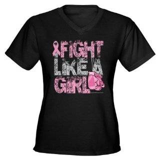 Fight Like A Girl 2 Health Womens V Neck Dark T Shirt by 