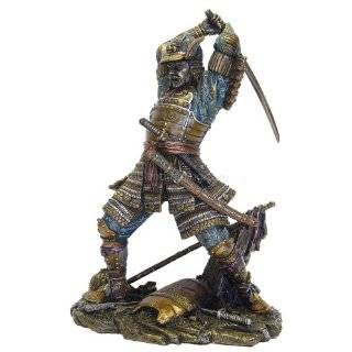 Japanese Samurai Warrior in Battle Statue Figurine