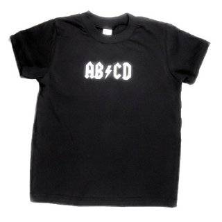 ABCD   Retro Rock n Roll Kids T Shirt, 100% Cotton, Black