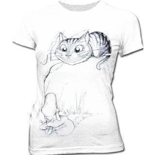    Alice In Wonderland   Chesire Cat Juniors T Shirt Clothing
