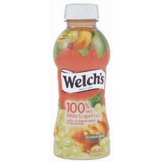 Welchs 100% White Grape Peach Juice, 14 Ounce Single Serve Bottles 