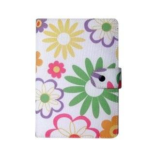   Yellow Multi Rainbow Flower Design Fabric Padfolio Cover Case for