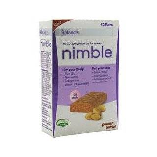 Balance Bar NIMBLE 40 30 30 Nutrition Bar for Women, Peanut Butter, 12 