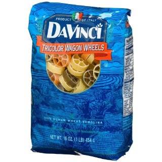 DaVinci Pasta Tri color Wagon Wheels, 16 Ounce Bags (Pack of 12)
