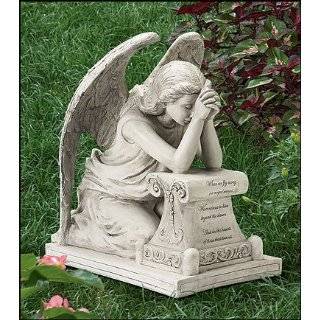   18.5 Inches High, Resin Memorial Remembrance Grieving Angel Statue