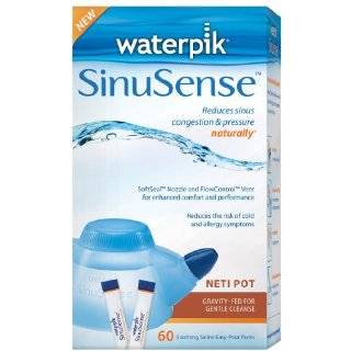 Waterpik SWN 260 Sinusense Neti Pot Includes 60 Soothing Saline Packs 