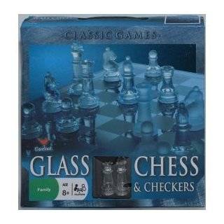 Classic Glass Chess Checkers Game Strategy Board Fun