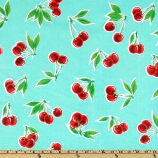  47 Wide Oil Cloth Polka Dot Red/White Fabric By The Yard 