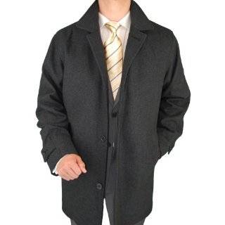 Mens Italian Style Wool Short Overcoat Single Breasted Modern Topcoat 