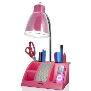 iHome iHL24 Pink Colortunes Desk Organizer Speaker Lamp with iPod 