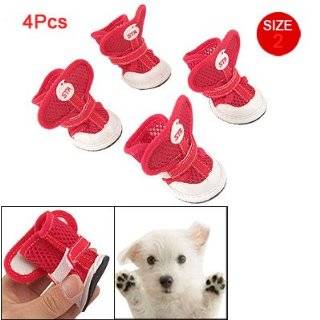   Adjustable Fastener Nonslip Rubber Sole Red Air Mesh Shoes for Dog 2