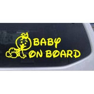 Baby On Board (Girl) Car Window Wall Laptop Decal Sticker    Yellow 14 