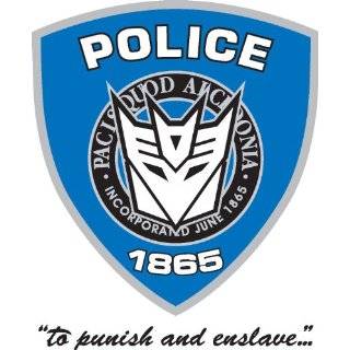 Transformers police badge decal 4 x 2.6
