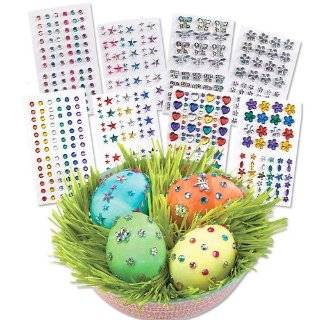 Rhinestone Egg Decorating Kit with Peel and Stick Gems, Primary