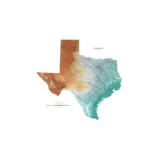 Texas Topographic Wall Map by Raven Maps, Print on Paper 