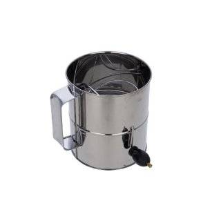 MIU France 5 Cup Stainless Steel Flour Sifter with Crank Handle