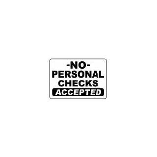  SORRY NO CHECKS ACCEPTED 10x14 Heavy Duty Plastic Sign 