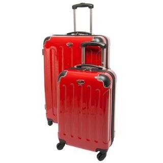  Swiss Case 28 BLACK/PURPLE 4 Wheel Hard Suitcase + FREE 