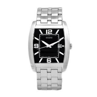 GUESS Mens W85051G1 Steel Stainless Steel Black Guilloche Dial Watch