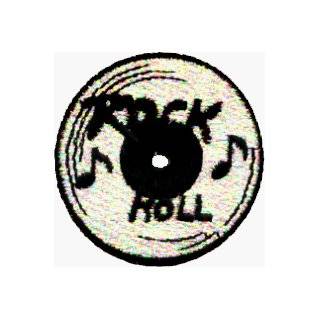 Rock n Roll   Vinyl Record with Music Notes   Embroidered Iron On or 