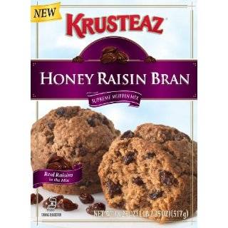 Krusteaz Honey Raisin Bran Muffin Mix, 18.25 Ounce Boxes (Pack of 12)