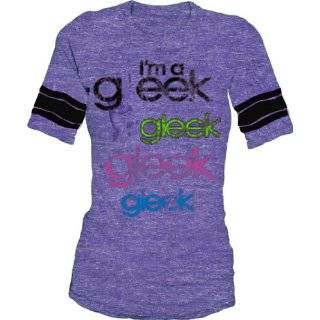 Glee Im a Gleek Striped Sleeves Purple Vintage Juniors T shirt Tee