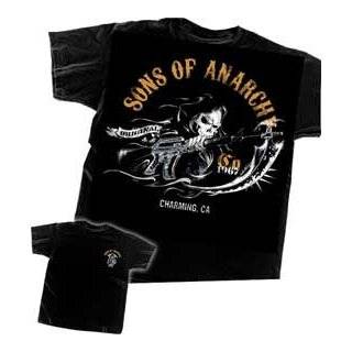 Sons of Anarchy Logo T shirt (Charcoal) Clothing
