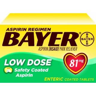  Bayer Aspirin Regimen Low Dose 81mg Enteric Coated Tablets 
