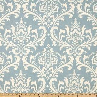   Wide Premier Prints Ozborne Village Blue / Natural Fabric By The Yard