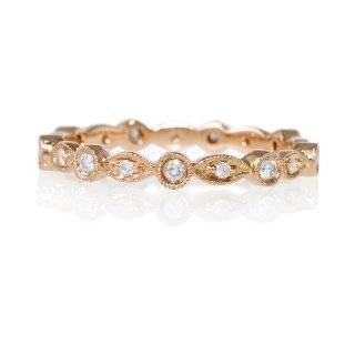   Antique Style 18k Rose Gold Eternity Wedding Band Ring Jewelry