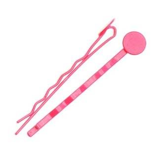   Pink Enamel Metal Bobby Pins With 8mm Pad For Gluing (10 Bobby Pins