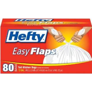 Hefty EZ Flaps Tall, 13 Gallon Kitchen Bags, 80 Count Boxes (Pack of 6 
