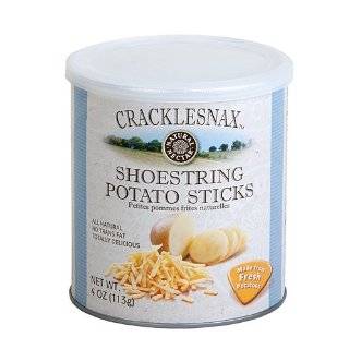 Cracklesnax Shoestring Potato Sticks, 4 Ounce Cans (Pack of 12)