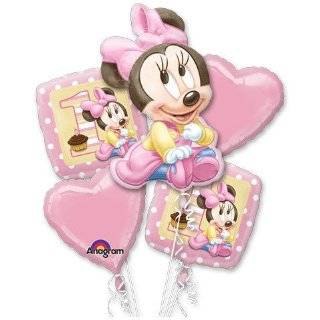 Disney Minnie Mouse First Birthday Party Balloon Bouquet 1st