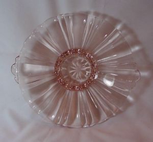 Depression Glass Anchor Hocking "Old Cafe" Pink Mint Candy Dish Very Nice