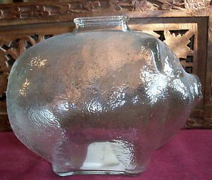 Anchor Hocking Large Glass Piggy Bank Made in U s A