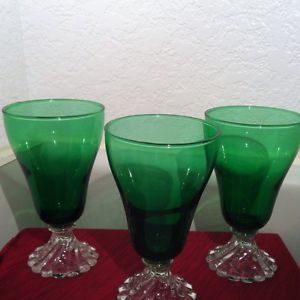 Anchor Hocking Green Juice Glasses