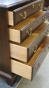 Antique Black Cherry 4 Drawer Bachelors Chest Nightstand End Table Signed Harden