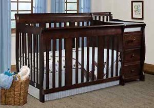 4 in 1 Convertible Baby Children Kid Crib Bed and Changer Combo Furniture Sale