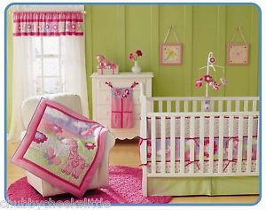 Garanimals Pink 4pcs Baby Girl Crib Bedding Set Quilt Bumper Sheet Dust Ruffle