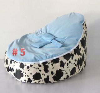 Blue Baby Bean Bag Chair and Bed for Infants Toddlers Kids Without Filling 5