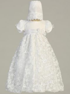 Gorgeous Baby Girls Embroidered Lace Christening Boutique Dress Set Lito US