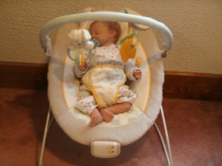 Bright Starts Musical Papasan Cotton Tail Bouncer Soother Gorgeous EUC