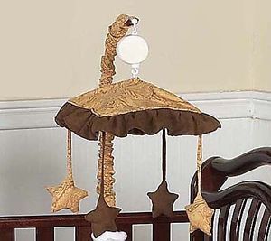 Sweet JoJo Designs Musical Mobile for Brown Camel Paisley Baby Crib Bedding Set