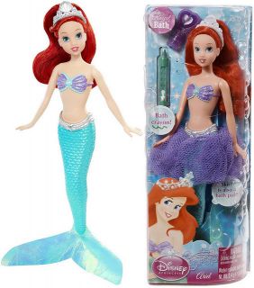 Disney Princess Royal Bath Ariel Mermaid Ballerina Doll Mattel w Crayon Puff New