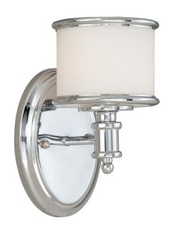 Small Carlisle Bathroom Vanity Lamp Vaxcel Lighting Fixture Chrome CR VLU001CH