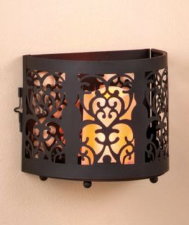 Scroll Caged Battery Operated LED Wall Sconces Small or Large Soft Lighting Lamp